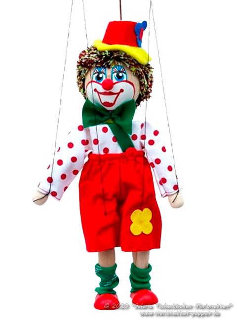 Payaso marioneta de madera